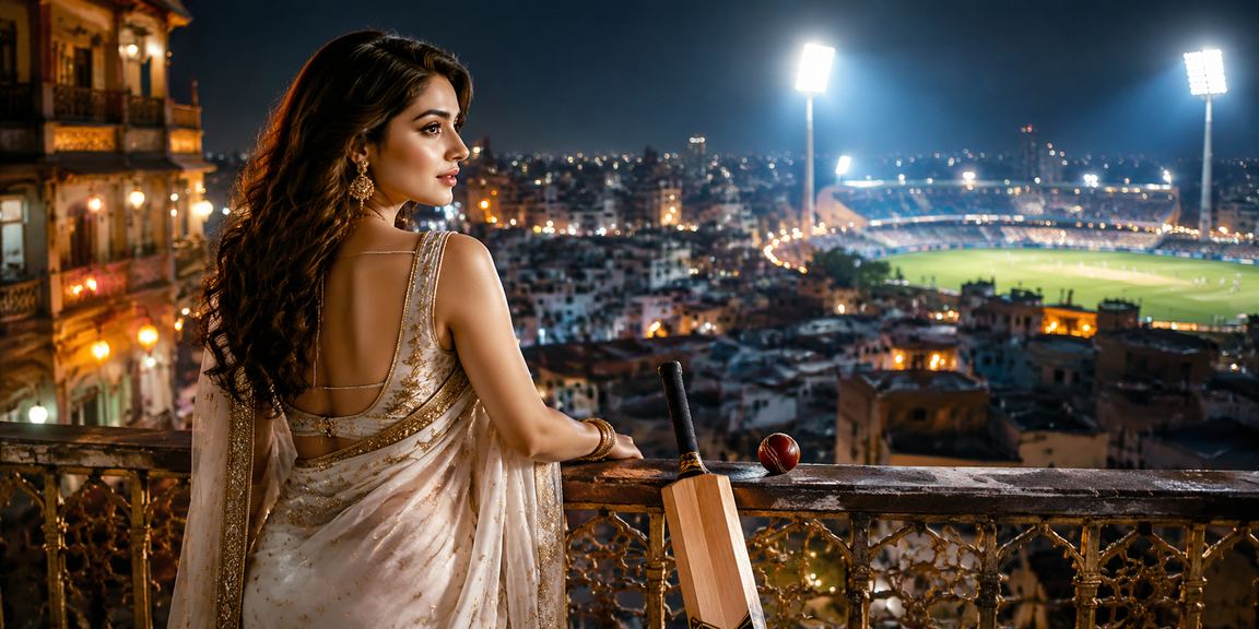 নারায়ণগঞ্জে শাড়ি পরা একজন নারী মোবাইলে ক্রিকেট বেটিং করছেন